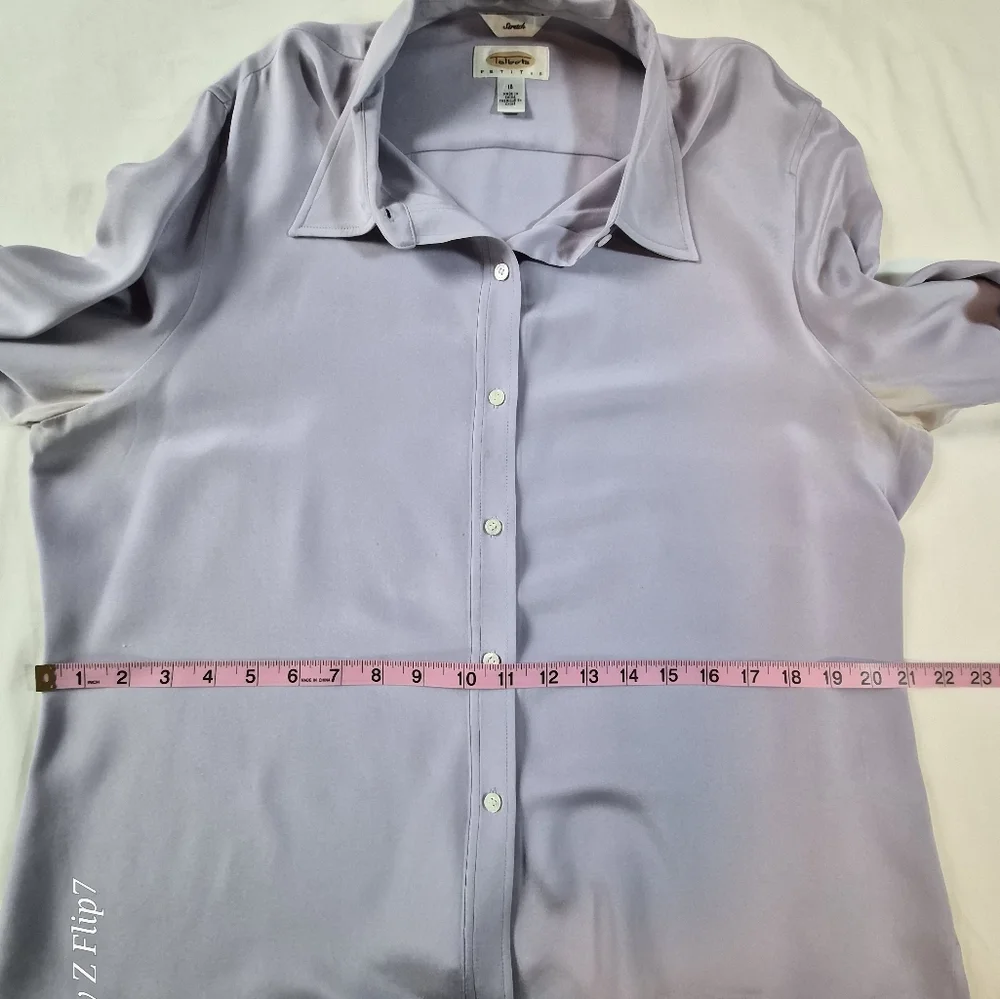 ​REPURPOSE PROJECT: Talbots Petite 96% Silk Stretch Blouse - 16P - Picture 5 of 10